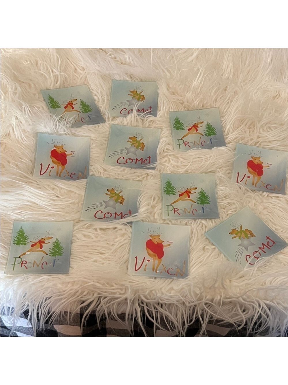 Festive Reindeer Holiday Plates Set